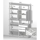 Módulo Para Closet 2 Portas 3 Gavetas  Grafite