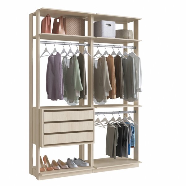 Módulo Para Closet 3 Cabideiros 3 Gavetas  Nature