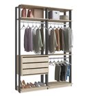 Módulo Para Closet 3 Cabideiros 3 Gavetas  Nature/grafite