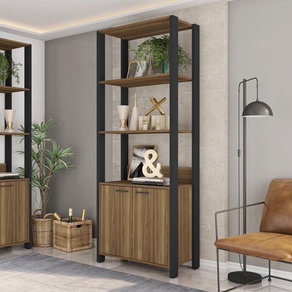 Módulo Para Closet 3 Prateleiras Aberto Byte Mel/preto