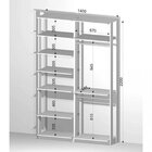 Módulo Para Closet 6 Prateleiras 2 Cabideiros  Grafite