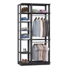 Módulo Para Closet 6 Prateleiras 2 Cabideiros  Grafite