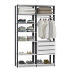 Módulo Para Closet 6 Prateleiras 3 Gavetas  Branco Tx/grafite