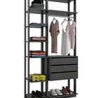 Módulo Para Closet 6 Prateleiras 3 Gavetas  Grafite