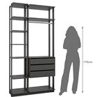 Módulo Para Closet 6 Prateleiras 3 Gavetas  Grafite