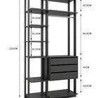 Módulo Para Closet 6 Prateleiras 3 Gavetas  Grafite