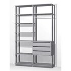 Módulo Para Closet 6 Prateleiras 3 Gavetas  Grafite