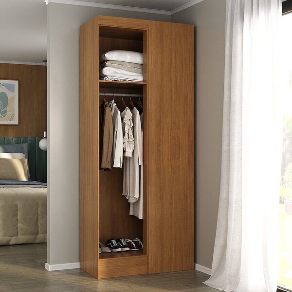 Módulo Para Closet Canto 1 Porta Smart Espresso Móveis Cinamo