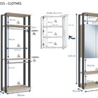 Módulo Para Closet Com Espelho 2 Portas 2 Cabideiros  Nature/