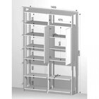 Módulo Para Closet Com Espelho 2 Portas 8 Prateleiras  Grafite