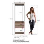 Módulo Para Closet Com Gavetas E Cabideiro 183x45x60cm  Branc