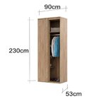 Módulo Para Closet Sem Porta Canto Reto Carvalho