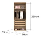 Módulo Para Closet Sem Porta Com Gaveta Carvalho