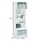 Módulo Para Guarda Roupa 2 Gavetas 3 Prateleiras Free  Branco