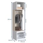 Módulo Para Guarda Roupa 2 Gavetas 3 Prateleiras Free  Branco