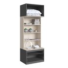 Módulo Para Guarda Roupa 2 Gavetas 3 Prateleiras Free  Grafit