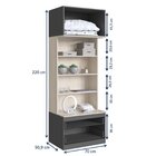 Módulo Para Guarda Roupa 2 Gavetas 3 Prateleiras Free  Grafit