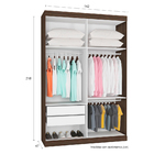 Módulo Roupeiro 4 Portas 2 Gavetas Star Amendoa Off White Pol