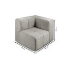 Módulo Sofá 3 Lugares Bouclé Cinza