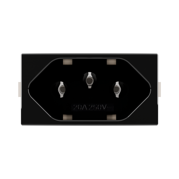 Módulo Tomada 2P + Terra 20A 250V Preto Sleek Margirius