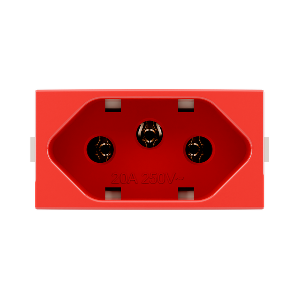 Módulo Tomada 2P + Terra 20A 250V Vermelho Sleek Margirius
