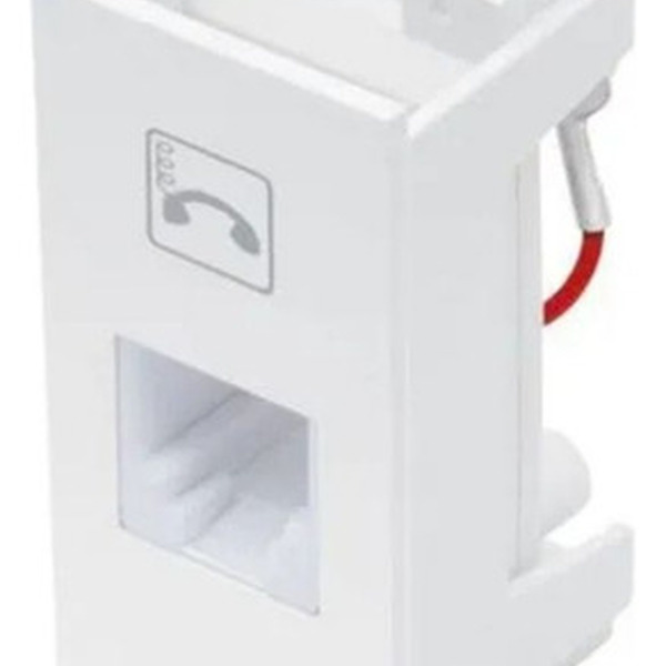 Módulo Tomada Com Conector Rj11 2 Vias Fame Elegance Branco
