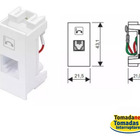 Módulo Tomada Com Conector Rj11 2 Vias Fame Elegance Branco