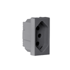 Módulo Tomada Energia 2P+Terra 10A 250V Cinza Matix Go