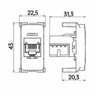 Módulo Tomada Para Rede De Informática Margirius B3 Colors Rj