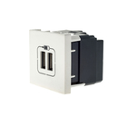 Módulo Carregador 2 USB 2400mA Branco Pial Plus+  