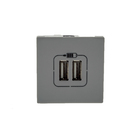 Módulo Carregador 2 USB 2400mA Cinza Pial Plus+ 