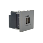 Módulo Carregador 2 USB 2400mA Cinza Pial Plus+ 