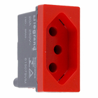 Módulo Tomada 2P+T 20A 220V Vermelho Pial Plus+  