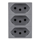 Módulo Tomada Triplex 10A Cinza Pial Plus+ 