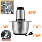 Moedor Carne Elétrico Processador Alho Triturador 1200w 2l