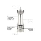 Moedor De Sal Ou Pimenta Em Aco Inox E Acrilico Com Moinho Em