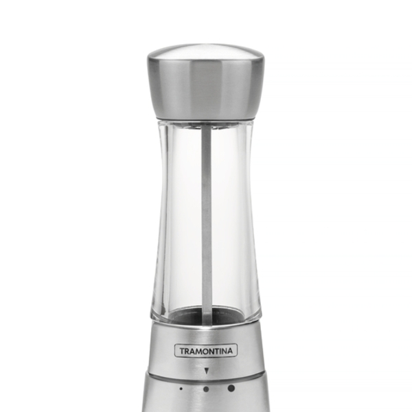 Moedor De Sal Ou Pimenta Em Aco Inox E Acrilico Com Moinho Em