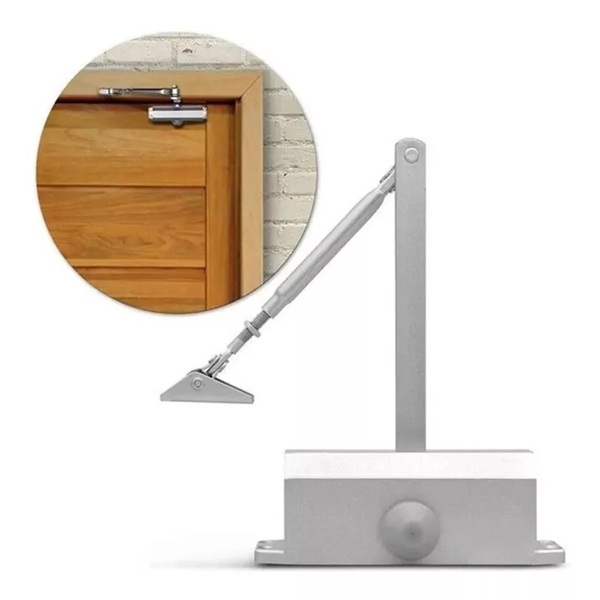 Mola Hidráulica Aérea Ags Para Portas 45kg Prata