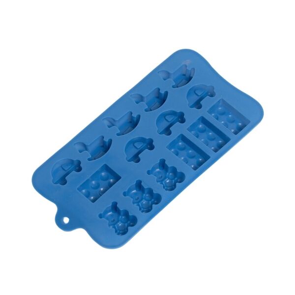Molde De Silicone Para Chocolate Brinquedos - Oikos Azul U