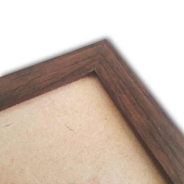 Moldura 10x10cm Com Fundo Sem Vidro Marrom