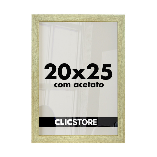 Moldura 20x25cm Com Acetato E Fundo Para Quadros Fotos Carval