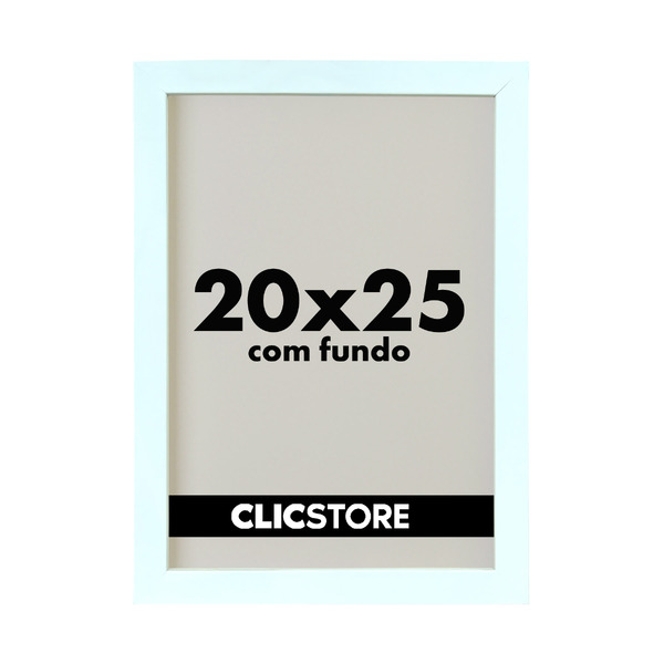 Moldura 20x25cm Com Fundo Sem Vidro Branco