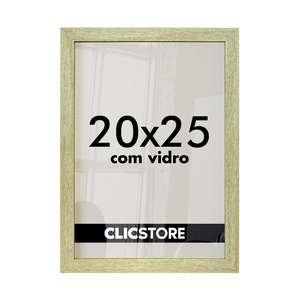 Moldura 20x25cm Com Vidro E Fundo Para Fotos Quadros Carvalho