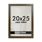 Moldura 20x25cm Com Vidro E Fundo Para Fotos Quadros Marrom
