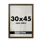 Moldura 30x45cm Com Vidro E Fundo Para Quadros Fotos Marrom