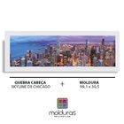 Moldura 99,1x30,5 Cm Com Quebra Cabeça Skyline De Chicago