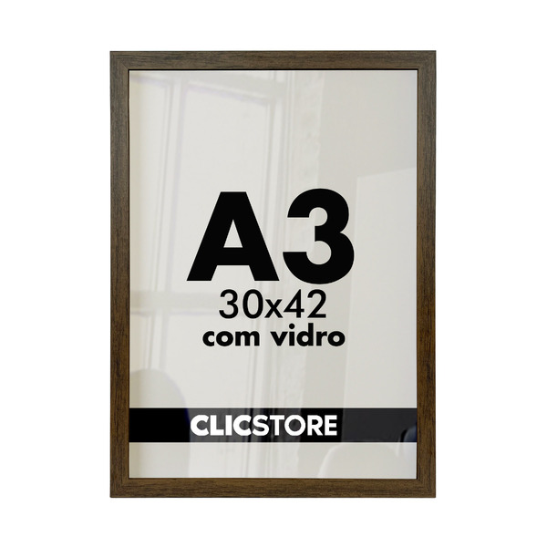 Moldura A3 30x42cm Com Vidro E Fundo Quadro Diploma Alvará Re
