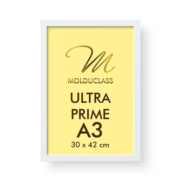 Moldura A3 Branca Com Vidro Antirreflexo Para Quadro Poster
