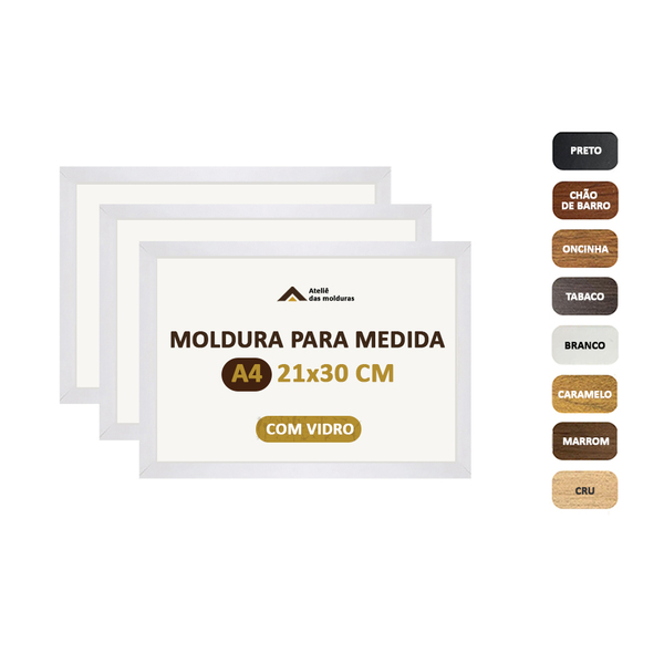Moldura A4 21 X 30 Para Arte Poster Imagem Com Petg 3unidades