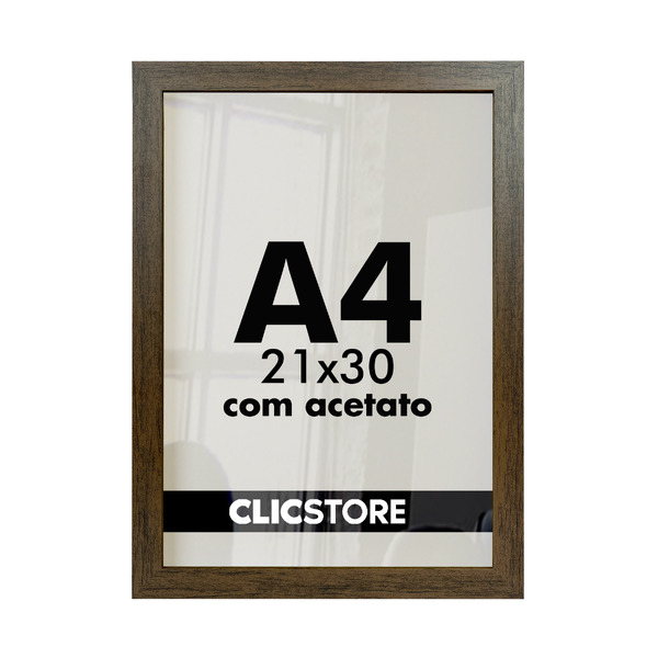 Moldura A4 21x30cm Com Acetato E Fundo Para Quadros Fotos Cer